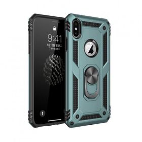 Tazador iPhone XS Max Sofya Yüzüklü Yeşil Silikon Kapak Kılıf