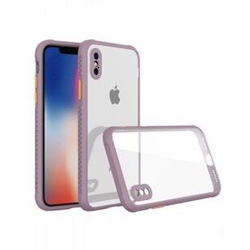Tazador iPhone XS Miami Şeffaf Açık Mor Silikon Kılıf