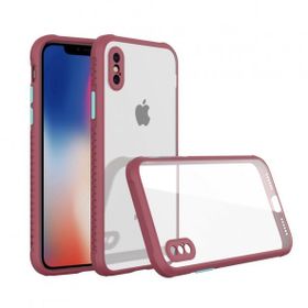 Tazador iPhone XS Miami Şeffaf Fuşya Silikon Kılıf