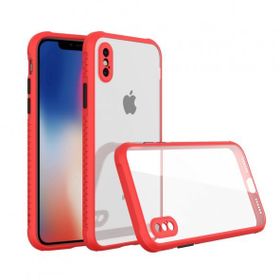 Tazador iPhone XS Miami Şeffaf Kırmızı Silikon Kılıf