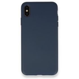 Tazador iPhone XS Nano İçi Kadife Lacivert Silikon Kılıf