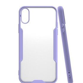 Tazador iPhone XS Platin Lila Silikon Kılıf