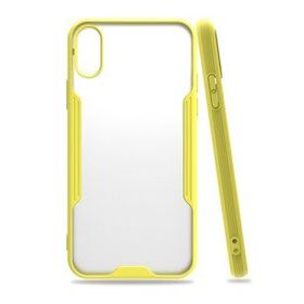 Tazador iPhone XS Platin Sarı Silikon Kılıf