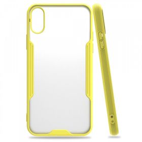 Tazador iPhone XS Platin Sarı Silikon Kılıf