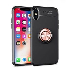 Tazador iPhone XS Range Yüzüklü Siyah-Gold Silikon Kılıf