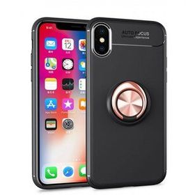 Tazador iPhone XS Range Yüzüklü Siyah-Gold Silikon Kılıf