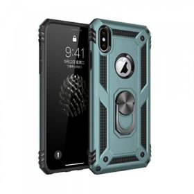 Tazador iPhone XS Sofya Yüzüklü Yeşil Silikon Kapak Kılıf