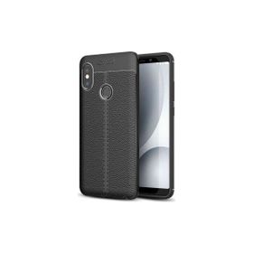 Tbkcase Xiaomi Redmi Note 6 Pro Deri Dokulu Siyah Nano Ekran Koruyucu Silikon Kılıf