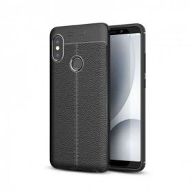 Tbkcase Xiaomi Redmi Note 6 Pro Deri Dokulu Siyah Nano Ekran Koruyucu Silikon Kılıf