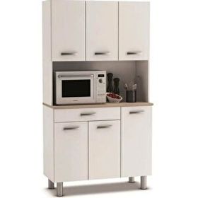 Tdesigno 120 cm Beyaz Amor Çok Amaçlı Mutfak Dolabı