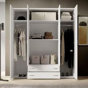 Tdesigno Ahter 160 cm 4 Kapaklı 2 Çekmeceli Gardırop
