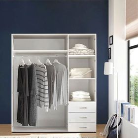 Tdesigno Akel 150 cm 3 Kapaklı 3 Çekmeceli Gardırop