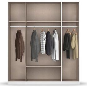 Tdesigno Alçin 180 cm 4 Kapaklı 1 Çekmeceli Antrasit Gardırop