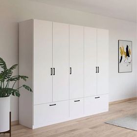 Tdesigno Alev 180 cm 4 Kapaklı 2 Çekmeceli Gardırop