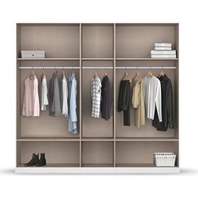 Tdesigno Alev 180 cm 4 Kapaklı 2 Çekmeceli Gardırop