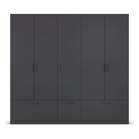 Tdesigno Alev 225 cm 5 Kapaklı 3 Çekmeceli Gardırop