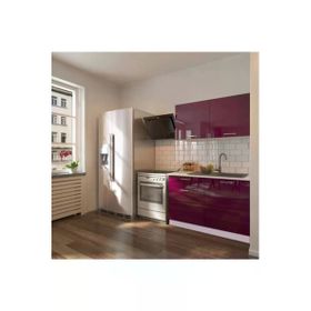 Tdesigno Bade 120 CM Parlak Mürdüm Mutfak Dolabı