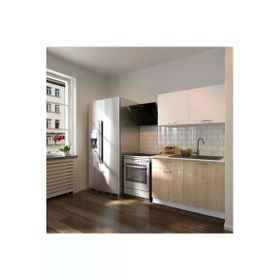 Tdesigno Elmas 120 CM Safir Meşe Beyaz Mutfak Dolabı