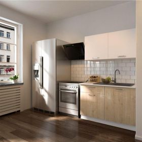 Tdesigno Elmas 120 CM Safir Meşe Beyaz Mutfak Dolabı