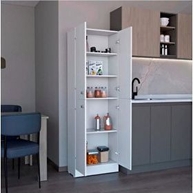 Tdesigno Feza 60 cm Çok Amaçlı 5 Raflı 4 Kapaklı Mutfak Dolabı