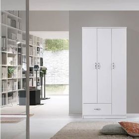 Tdesigno Grande 3 Kapaklı Çekmeceli Beyaz Gardırop