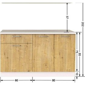 Tdesigno İpek 140 CM Safir Meşe Alt Mutfak Dolabı