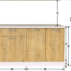 Tdesigno İpek 140 CM Safir Meşe Alt Mutfak Dolabı