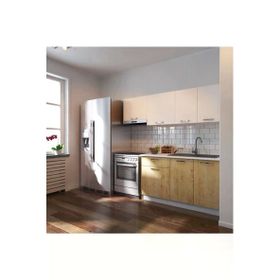 Tdesigno Melodi 200 CM Safir Meşe Beyaz Mutfak Dolabı