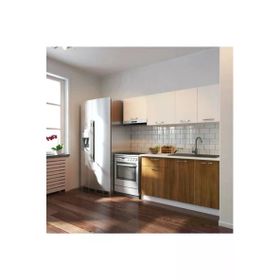 Tdesigno Meriç 200 CM Ceviz Beyaz Mutfak Dolabı