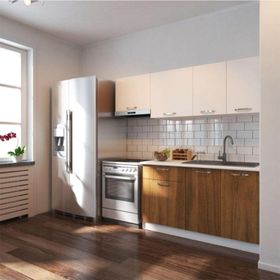 Tdesigno Meriç 200 CM Ceviz Beyaz Mutfak Dolabı