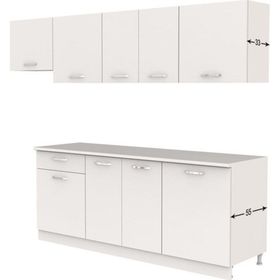 Tdesigno Nihal 260 cm Beyaz Mutfak Dolabı