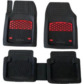 TeamCar Safir Audi A4 Havuzlu Krom Kırmızı Paspas