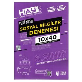 Teas Press Yayınları 6. Sınıf Sosyal Bilgiler Hay 10x40 Denemesi