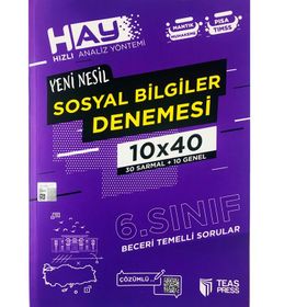 Teas Press Yayınları 6. Sınıf Sosyal Bilgiler Hay 10x40 Denemesi