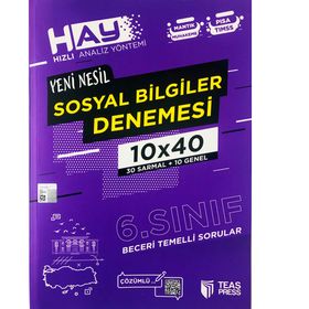 Teas Press Yayınları 6. Sınıf Sosyal Bilgiler Hay 10x40 Denemesi