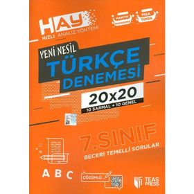 Teas Press Yayınları 7. Sınıf Türkçe 20x20 Branş Deneme