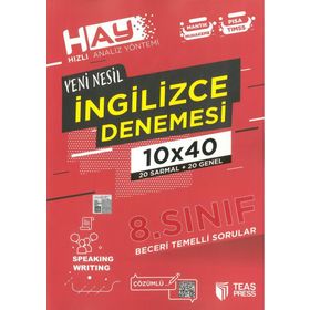 Teas Press Yayınları 8. Sınıf İngilizce Hay 10x40 Denemesi