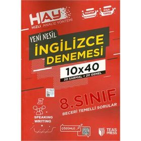 Teas Press Yayınları 8. Sınıf İngilizce Hay 10x40 Denemesi