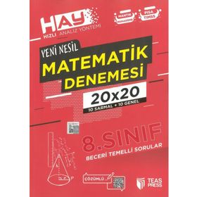 Teas Press Yayınları 8. Sınıf Matematik Hay 20x20 Denemesi