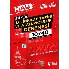 Teas Press Yayınları 8. Sınıf T. C. İnkılap Tarihi Ve Atatürkçülük Hay 10x40 Denemesi