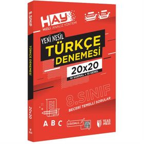 Teas Press Yayınları 8. Sınıf Türkçe Hay 20x20 Denemesi