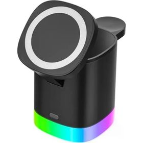 Techmaster 3 in 1 15 W iPhone Airpods Watch RGB Işıklı T15 Kablosuz Şarj Cihazı