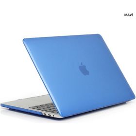 Techmaster Apple Macbook Pro 15 2016 A1707 Kristal Şeffaf Kapak Mavi Kılıf