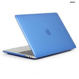 Techmaster Apple Macbook Pro 15 2016 A1707 Kristal Şeffaf Kapak Mavi Kılıf