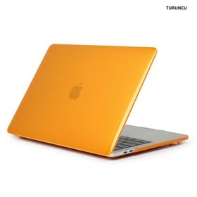 Techmaster Apple Macbook Pro 15 2016 A1707 Kristal Şeffaf Kapak Turuncu Kılıf