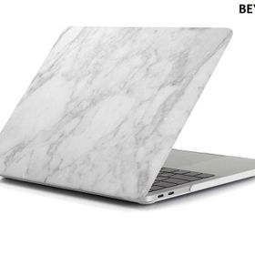 Techmaster Apple Macbook Pro 15 2016 A1707 Mermer Desenli Kapak Beyaz Kılıf