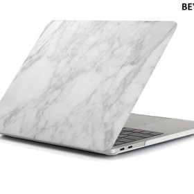 Techmaster Apple Macbook Pro 15 2016 A1707 Mermer Desenli Kapak Beyaz Kılıf