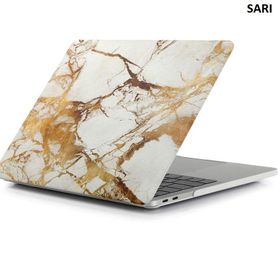 Techmaster Apple Macbook Pro 15 2016 A1707 Mermer Desenli Kapak Sarı Kılıf