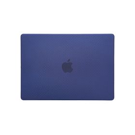 Techmaster MacBook Air M1 A2337 A2179 A1932 Karbon Fiber Görünümlü Kapak Koruma Mavi Kılıf