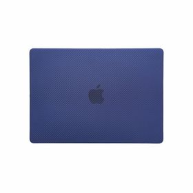 Techmaster MacBook Air M1 A2337 A2179 A1932 Karbon Fiber Görünümlü Kapak Koruma Mavi Kılıf